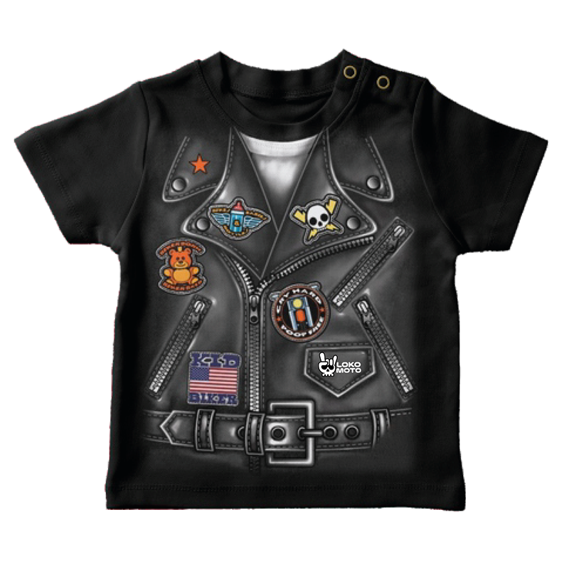 Camiseta bebé y niño motero